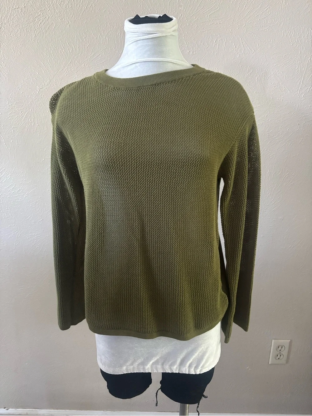 Michael Kors Olive Green Crewneck Knit Sweater size medium